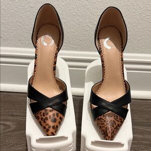 Leopard Print and Black Women's Shoes